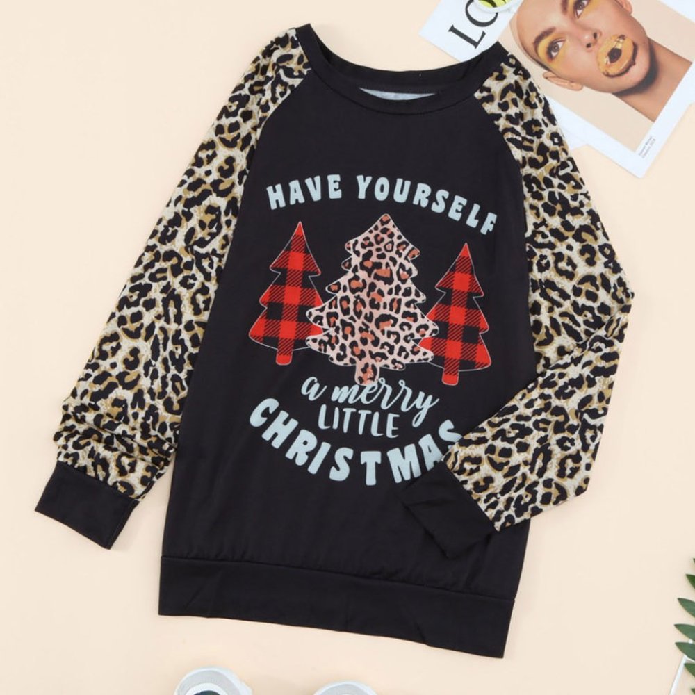 BRAND NEW Christmas Leopard Buffalo Check Long Sleeve Shirt - Picture 2 of 9